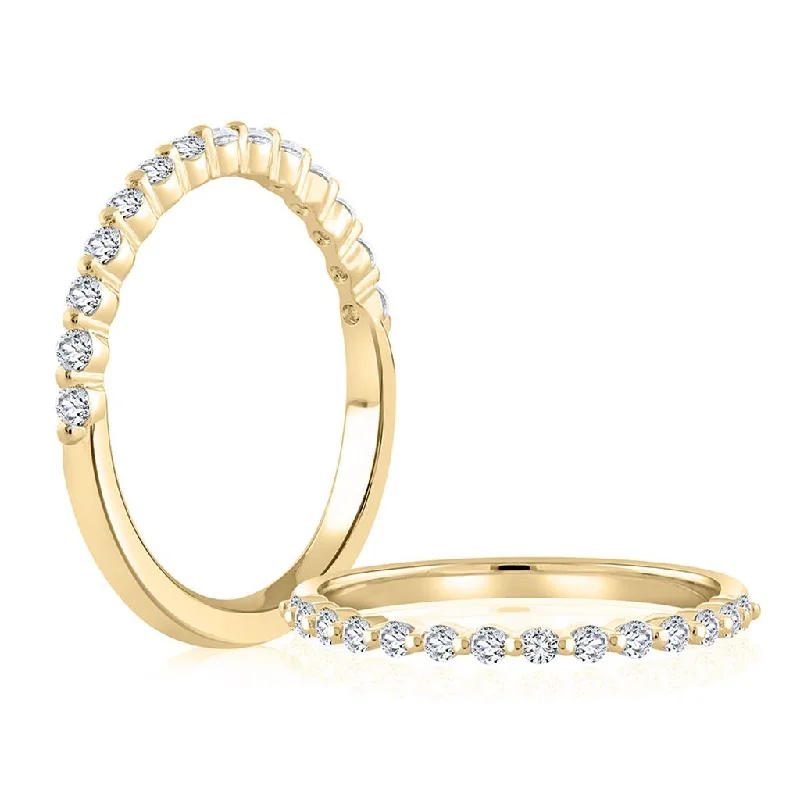 18K Yellow Gold 'Fire & Ice' Half Anniversary Wedding Band