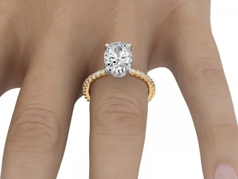 Shop Dazzling Jewelry At The Best Prices 2.4ct Oval Solitaire with Pave Shank