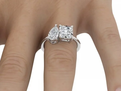 Fashion-Forward Jewelry At Incredible Prices 2.58ct Toi Et Moi Ring with Pear and Cushion Fashion-Forward Jewelry At Incredible Prices 2.58ct Toi Et Moi Ring with Pear and Cushion