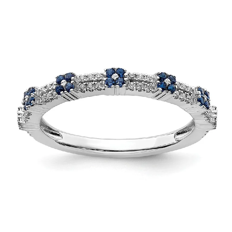 Personalized Jewelry Sale – Unique Gifts At Low Prices 2.5mm Rhodium Sterling Silver, Created Sapphire & Diamond Stack Band Personalized Jewelry Sale – Unique Gifts At Low Prices 2.5mm Rhodium Sterling Silver, Created Sapphire & Diamond Stack Band