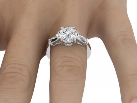 Last Chance To Grab Your Favorite Jewelry At A Discount 2.67ct Round Brilliant Three Stone Ring with Tapered Baguette Side Stones Last Chance To Grab Your Favorite Jewelry At A Discount 2.67ct Round Brilliant Three Stone Ring with Tapered Baguette Side Stones