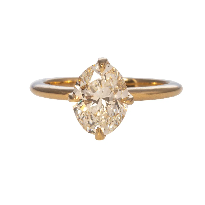 Fashion-Forward Jewelry At Exclusive Discounts 2ct Oval Diamond Solitaire 18K Yellow Gold Engagement Ring