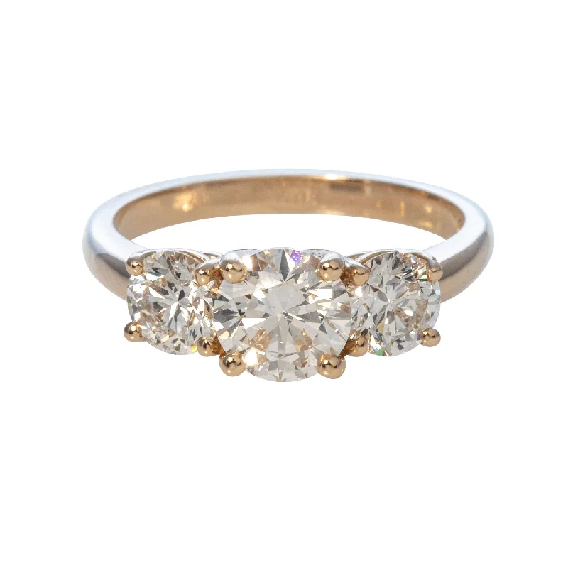 2ctw Round Brilliant Diamond Three-Stone 14K Gold Engagement Ring