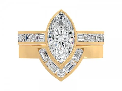 Classic And Modern Jewelry Styles On Sale 3.1ct Marquise with Baguette Shank
