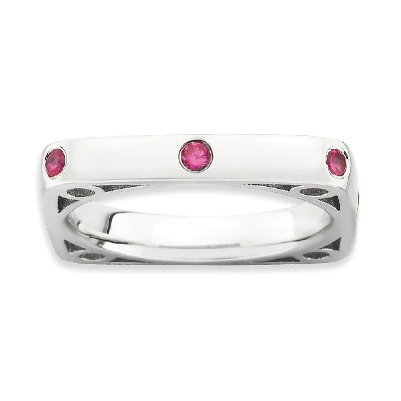Elegant Jewelry At Unbeatable Prices – Shop Today 3.25mm Stackable Created Ruby Sterling Silver Square Band Elegant Jewelry At Unbeatable Prices – Shop Today 3.25mm Stackable Created Ruby Sterling Silver Square Band