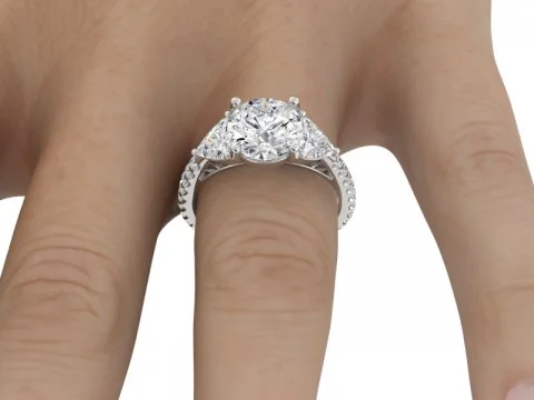 Affordable Elegance – Special Jewelry Sale Now Live 3.26ct Round Three Stone Ring with Trillion Side Stones Affordable Elegance – Special Jewelry Sale Now Live 3.26ct Round Three Stone Ring with Trillion Side Stones