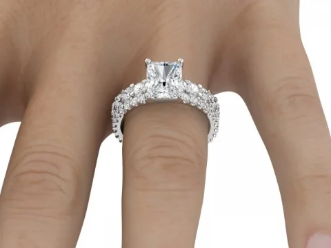 Limited-Time Jewelry Discounts – Shine Without The Splurge 3.3ct Radiant Solitaire Ring with Soldered Wedding Band Limited-Time Jewelry Discounts – Shine Without The Splurge 3.3ct Radiant Solitaire Ring with Soldered Wedding Band