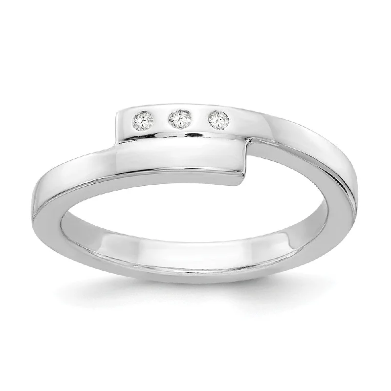Personalized Jewelry Sale – Unique Gifts At Low Prices 3 Stone .03 Ctw Diamond Rhodium Plated Sterling Silver Bypass Ring Personalized Jewelry Sale – Unique Gifts At Low Prices 3 Stone .03 Ctw Diamond Rhodium Plated Sterling Silver Bypass Ring