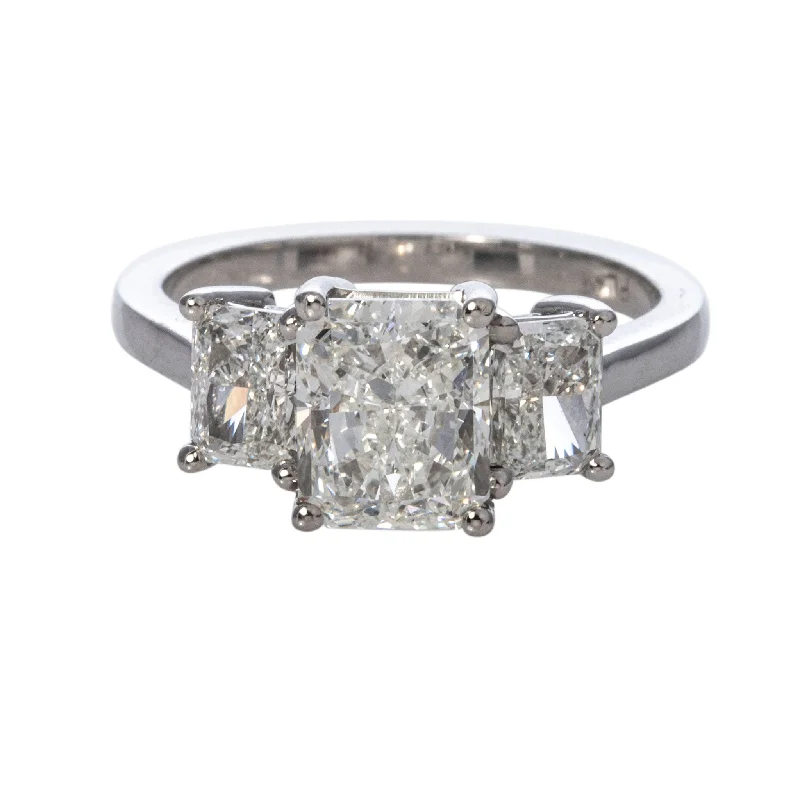 Once-A-Year Jewelry Sale – Grab Your Favorites Now 3ctw Radiant Diamond Three-Stone Platinum Engagement Ring Once-A-Year Jewelry Sale – Grab Your Favorites Now 3ctw Radiant Diamond Three-Stone Platinum Engagement Ring