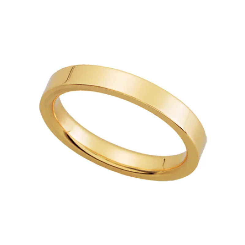 3mm Flat Comfort Fit Wedding Band in 14k Yellow Gold