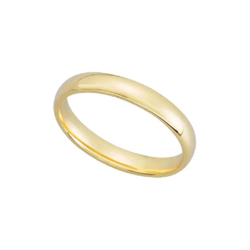 3mm Light Domed Comfort Fit Wedding Band in 14k Yellow Gold