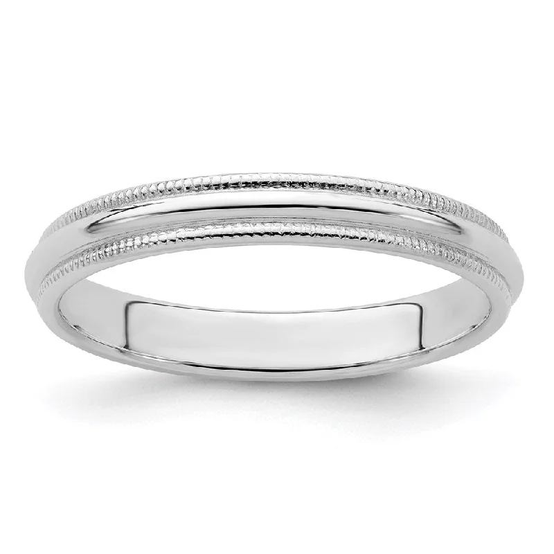 Your Dream Jewelry At Dream Prices 3mm Sterling Silver Half Round Milgrain Edge Standard Fit Band Your Dream Jewelry At Dream Prices 3mm Sterling Silver Half Round Milgrain Edge Standard Fit Band