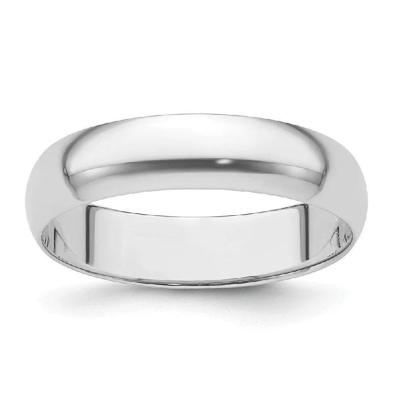 3mm to 8mm Platinum Light Weight Half Round Standard Fit Band