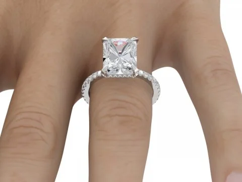 Premium Jewelry, Premium Discounts – Act Fast 4.5ct Radiant Solitaire with Pave Shank Premium Jewelry, Premium Discounts – Act Fast 4.5ct Radiant Solitaire with Pave Shank