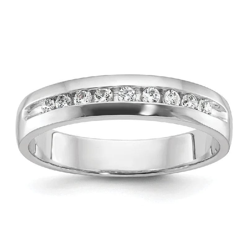 4.5mm 14K White Gold 9-Stone 1/4 Ctw Lab Created Diamond Band