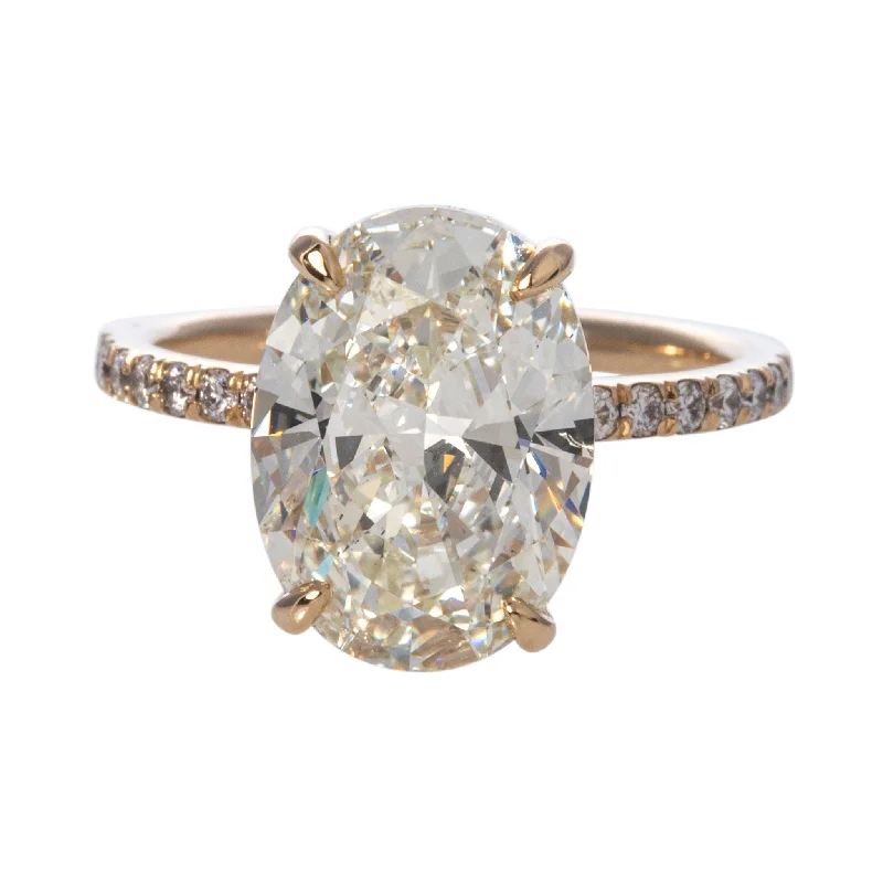 Discover Unique Jewelry With Special Limited-Time Offers 4.75ct Oval Diamond Solitaire Pavé 14K Yellow Gold Engagement Ring Discover Unique Jewelry With Special Limited-Time Offers 4.75ct Oval Diamond Solitaire Pavé 14K Yellow Gold Engagement Ring