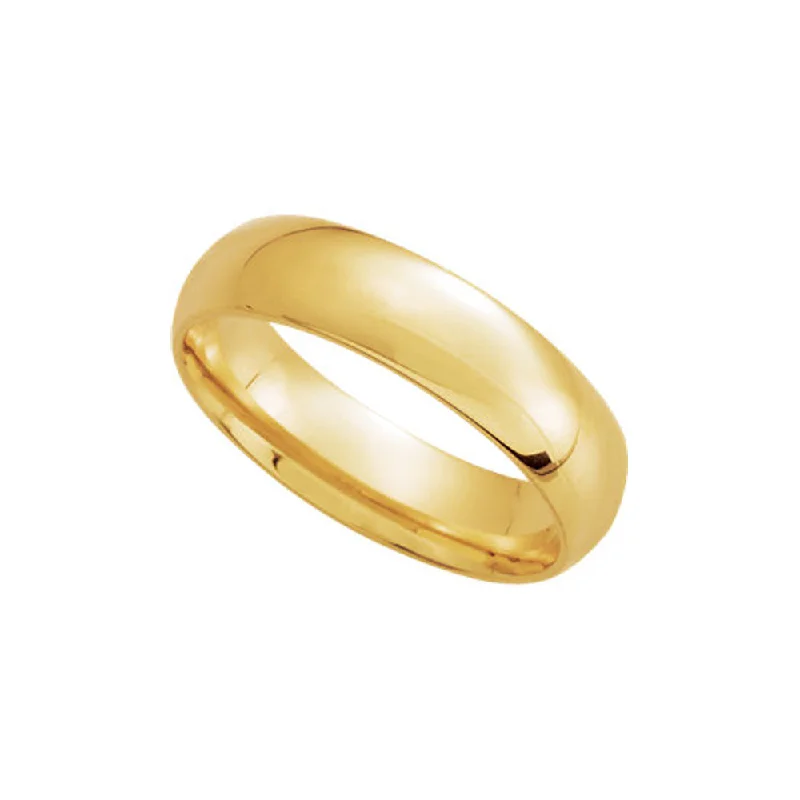 5mm Light Domed Comfort Fit Wedding Band in 10k Yellow Gold