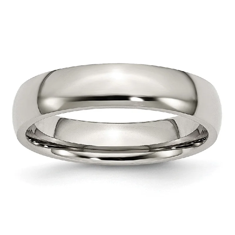 Stunning Jewelry At Even More Stunning Prices 5mm Stainless Steel Polished Domed Comfort Fit Band Stunning Jewelry At Even More Stunning Prices 5mm Stainless Steel Polished Domed Comfort Fit Band