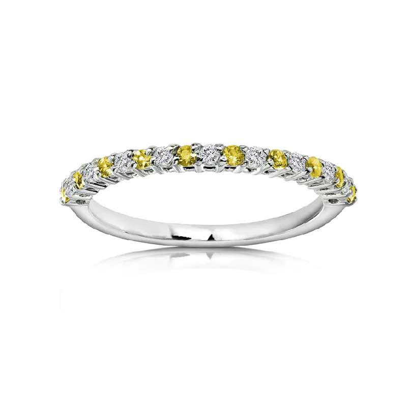 Sparkle More For Less – Jewelry Sale Happening Now Alternating Ring - White Diamond - Yellow Sapphire Sparkle More For Less – Jewelry Sale Happening Now Alternating Ring - White Diamond - Yellow Sapphire