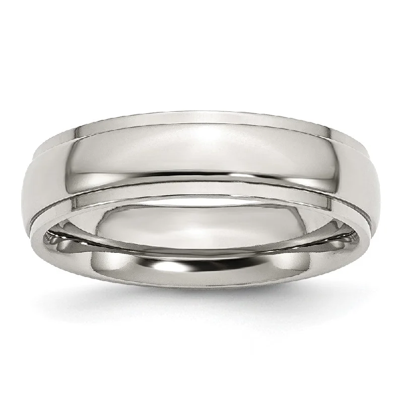 Don't Miss Out On Jaw-Dropping Jewelry Discounts 6mm Stainless Steel Polished Domed Ridged Edge Comfort Fit Band Don't Miss Out On Jaw-Dropping Jewelry Discounts 6mm Stainless Steel Polished Domed Ridged Edge Comfort Fit Band