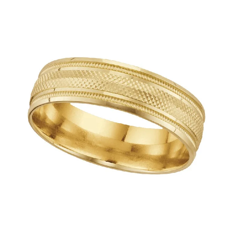 Chic And Stylish Jewelry At Exclusive Prices 6MM Wedding Ring in 10KT Yellow Gold. Size 10 Chic And Stylish Jewelry At Exclusive Prices 6MM Wedding Ring in 10KT Yellow Gold. Size 10