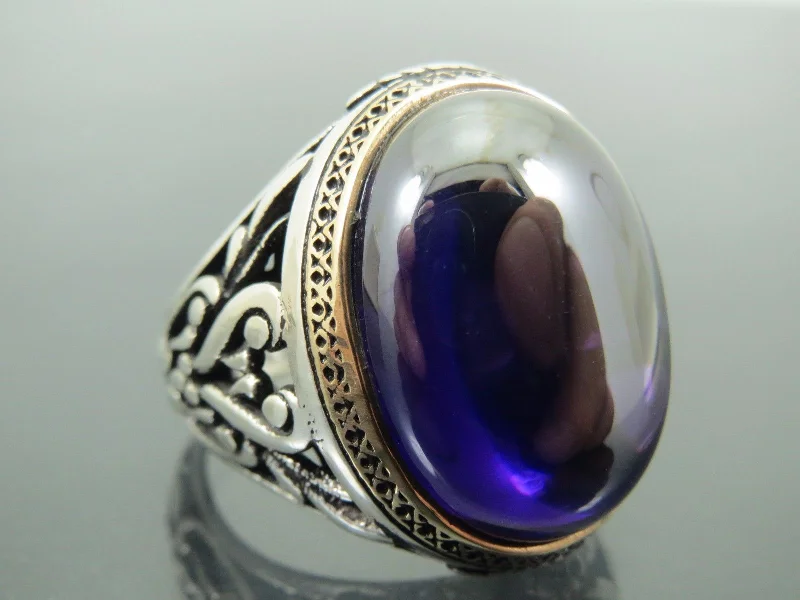 Flash Sale On Exquisite Jewelry – Don't Miss Out Turkish Handmade Jewelry 925 Sterling Silver Amethyst Stone Men's Rings Flash Sale On Exquisite Jewelry – Don't Miss Out Turkish Handmade Jewelry 925 Sterling Silver Amethyst Stone Men's Rings