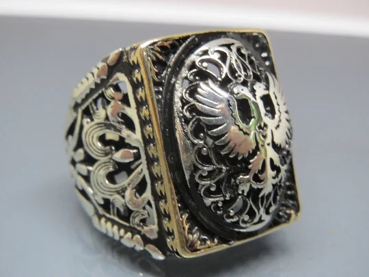 Turkish Handmade Jewelry 925 Sterling Silver Eagle Design Mens Rings