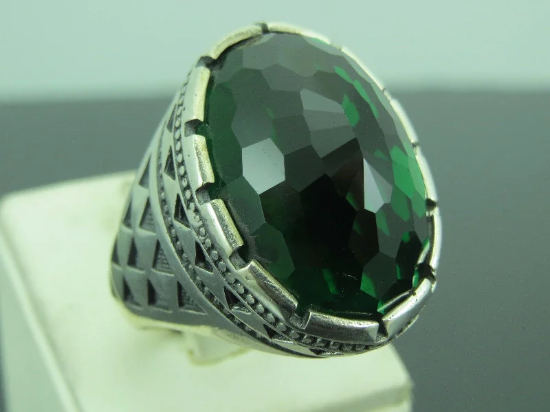Eco-Friendly Sustainable Jewelry For Conscious Buyers Turkish Handmade Jewelry 925 Sterling Silver Emerald Stone Mens Rings Eco-Friendly Sustainable Jewelry For Conscious Buyers Turkish Handmade Jewelry 925 Sterling Silver Emerald Stone Mens Rings