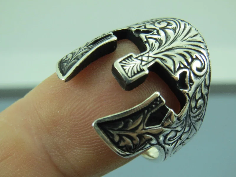 Turkish Handmade Jewelry 925 Sterling Silver Gladiator Design Mens Rings