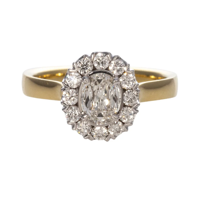 High-End Sparkle, Low-End Prices – Shop Now .92ctw L’Amour Crisscut Oval Halo Diamond Engagement Ring