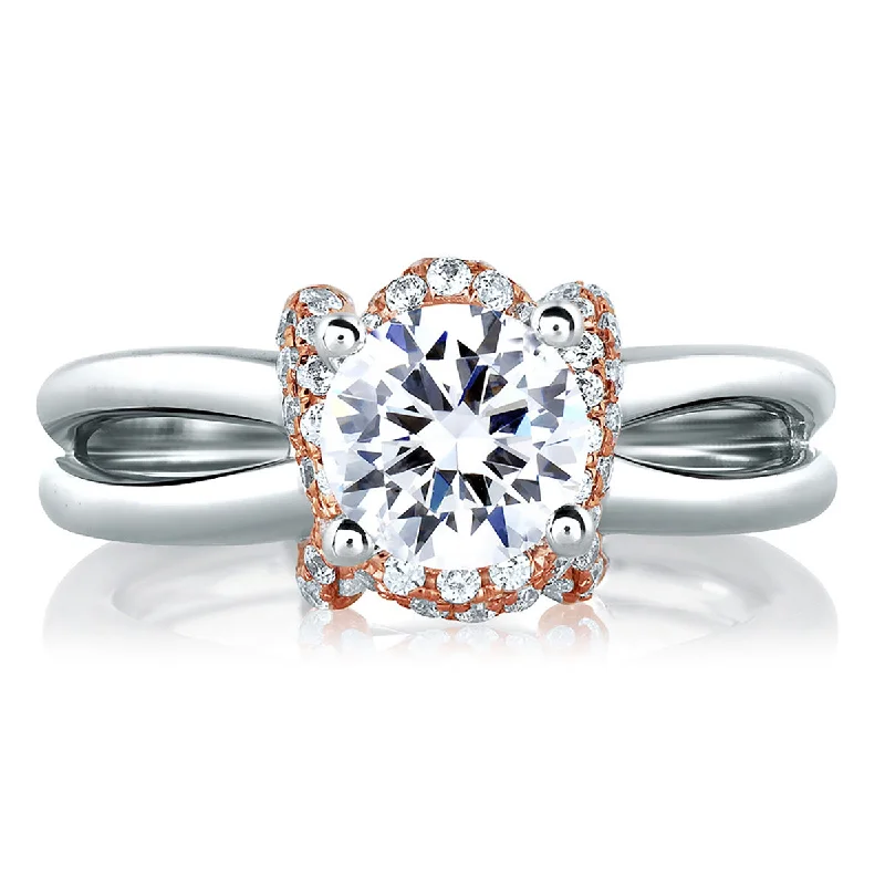 Shop Handcrafted Jewelry At Special Promotional Rates A.Jaffe Designer Pink Diamond Knot Flowing Shank Engagement Ring MES583/128 Shop Handcrafted Jewelry At Special Promotional Rates A.Jaffe Designer Pink Diamond Knot Flowing Shank Engagement Ring MES583/128