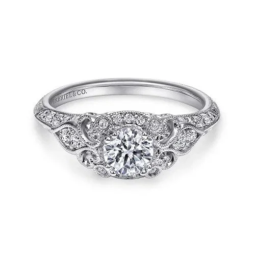 Buy More, Save More On Stunning Jewelry Pieces Abel - Unique 14K White Gold Vintage Inspired Diamond Halo Engagement Ring (Setting Only) Buy More, Save More On Stunning Jewelry Pieces Abel - Unique 14K White Gold Vintage Inspired Diamond Halo Engagement Ring (Setting Only)