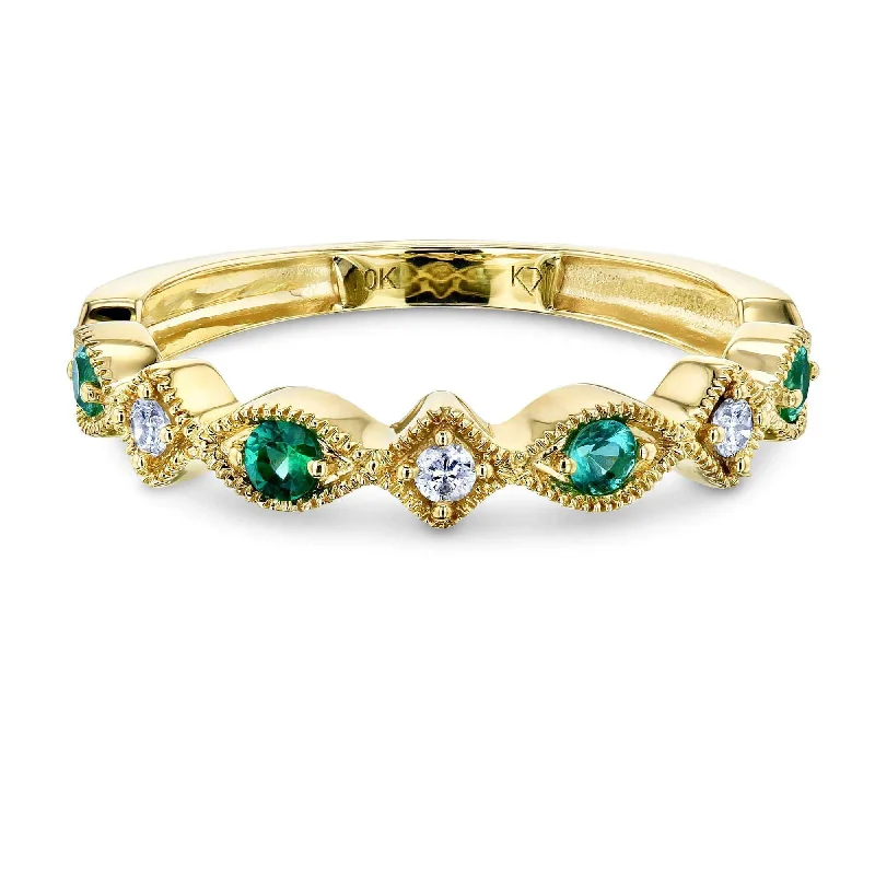 The Biggest Jewelry Sale Of The Year Is Here Alternating Emerald and Diamond Yellow Gold Ring The Biggest Jewelry Sale Of The Year Is Here Alternating Emerald and Diamond Yellow Gold Ring