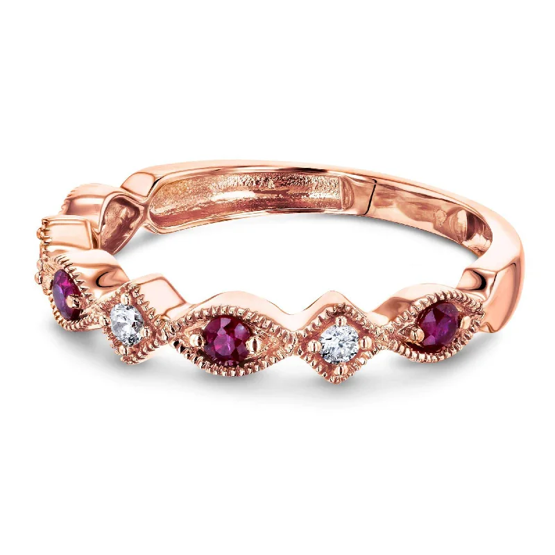 Unique Jewelry For Less – Shop The Sale Now Alternating Ruby and Diamond Rose Gold Ring Unique Jewelry For Less – Shop The Sale Now Alternating Ruby and Diamond Rose Gold Ring