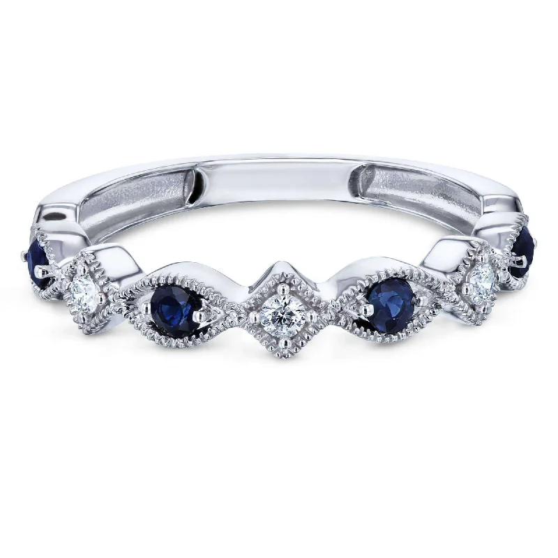 High-End Jewelry, Now More Affordable Than Ever Alternating Sapphire and Diamond White Gold Ring