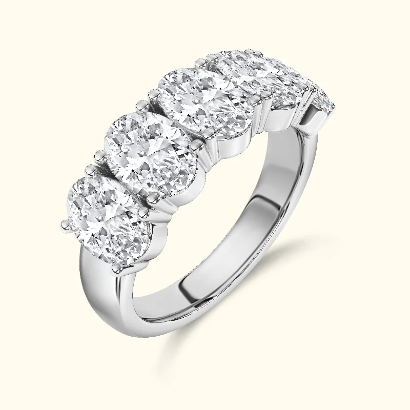 Shop Dazzling Jewelry At The Best Prices 'Amelia' 5 Stone 2.00ct Oval Diamond Wedding Band Shop Dazzling Jewelry At The Best Prices 'Amelia' 5 Stone 2.00ct Oval Diamond Wedding Band