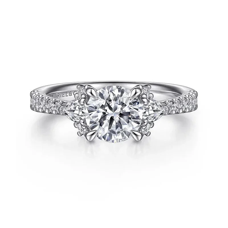 Jewelry Deals That Outshine The Rest Ami - 14K White Gold Round Three Stone Diamond Engagement Ring (Setting Only) Jewelry Deals That Outshine The Rest Ami - 14K White Gold Round Three Stone Diamond Engagement Ring (Setting Only)