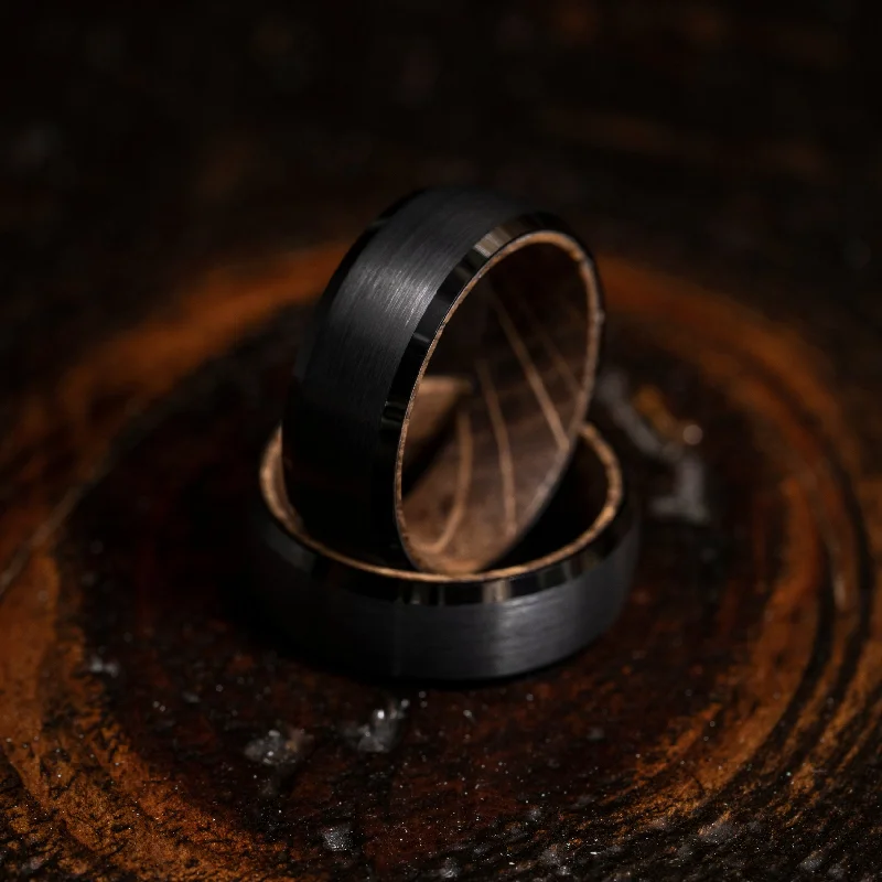 Discounted Luxury Jewelry – Shine Without The Splurge "Artemis" Whiskey Inlay x Black Tungsten Ring Discounted Luxury Jewelry – Shine Without The Splurge "Artemis" Whiskey Inlay x Black Tungsten Ring