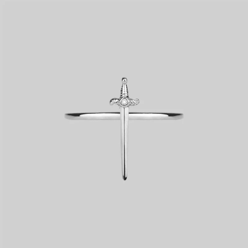Jewelry Clearance Event – Stock Up Before It's Over BETRAYAL. Dagger & Cubic Zirconia Ring - Silver Jewelry Clearance Event – Stock Up Before It's Over BETRAYAL. Dagger & Cubic Zirconia Ring - Silver