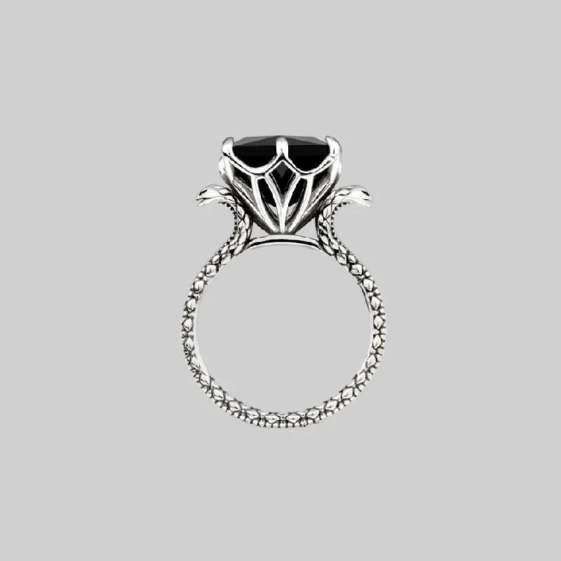 Jewelry Sale Bonanza – Grab Your Sparkle Now BITTERSWEET. Double Serpent Onyx Ring - Silver Jewelry Sale Bonanza – Grab Your Sparkle Now BITTERSWEET. Double Serpent Onyx Ring - Silver