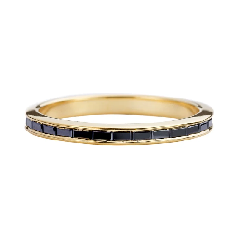 Black Baguette Diamond Eternity Ring - Black Wedding Band