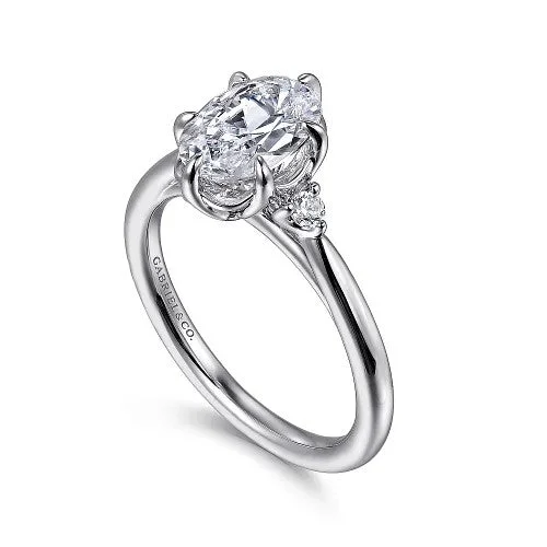 Gorgeous Jewelry, Limited-Time Savings Blaise - 14K White Gold Oval Three Stone Diamond Engagement Ring (Setting Only)