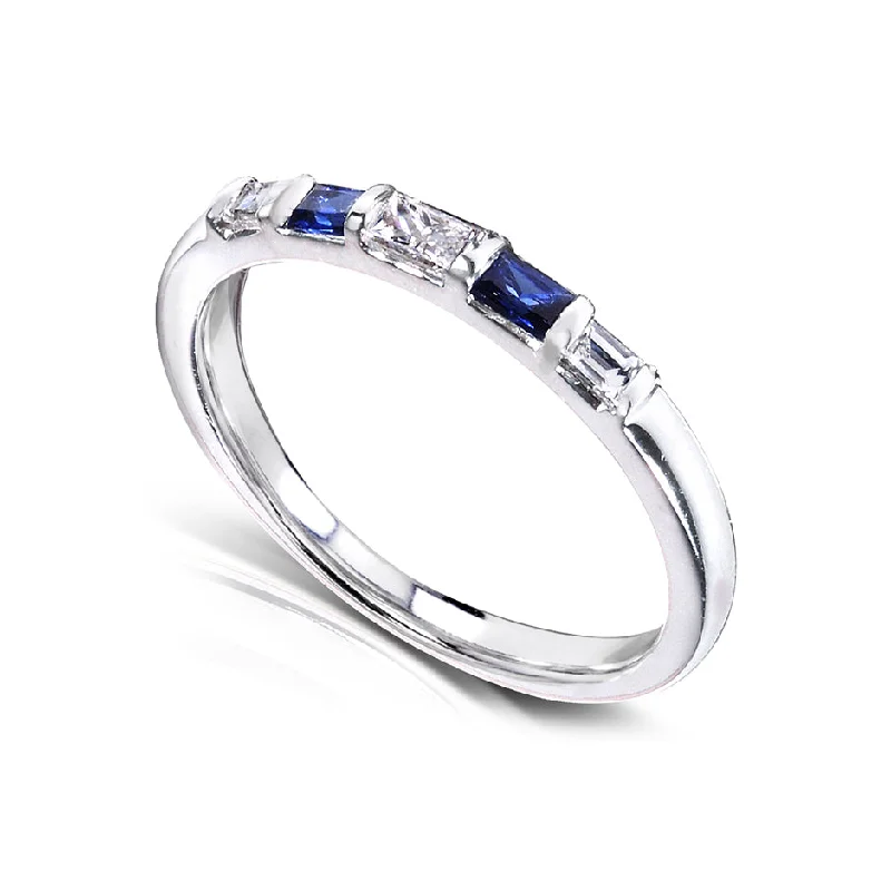 Jewelry Clearance Sale – Final Reductions Blue Sapphire and Diamond Ring 1/4 Carat (ctw) In 14k White Gold Jewelry Clearance Sale – Final Reductions Blue Sapphire and Diamond Ring 1/4 Carat (ctw) In 14k White Gold