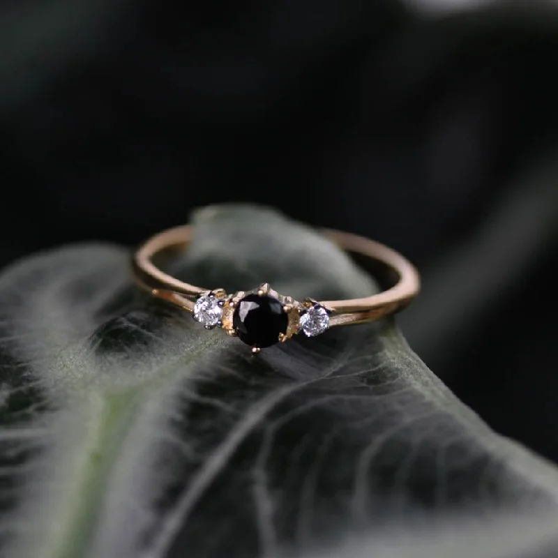 Shine Bright With Our Special Jewelry Promotions CAPULET. Black Spinel Trilogy Gold Ring Shine Bright With Our Special Jewelry Promotions CAPULET. Black Spinel Trilogy Gold Ring