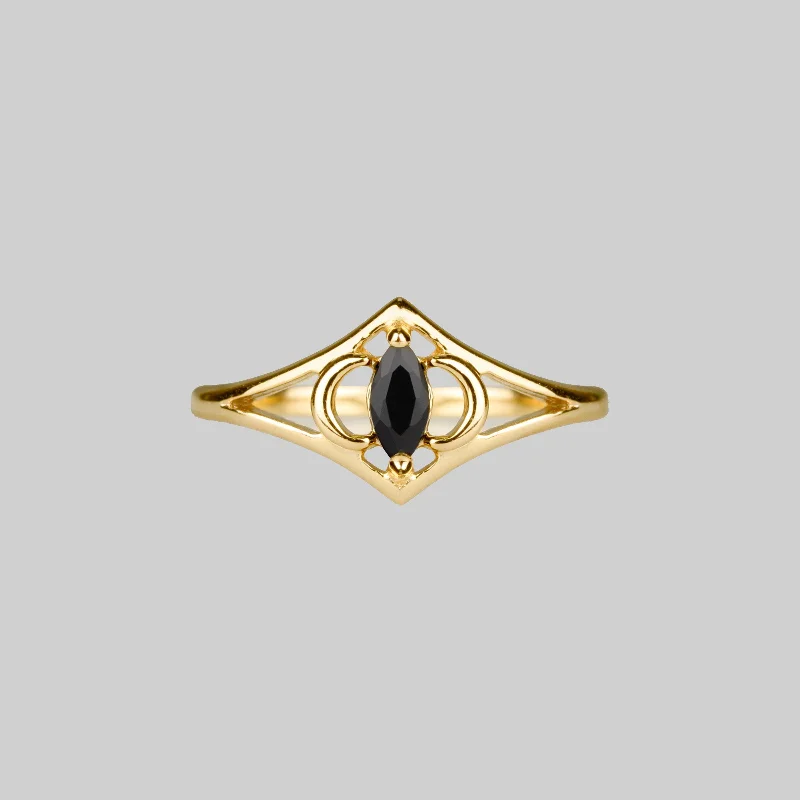 Shine Without Limits – Jewelry Sale Happening Now CELESTIAL. Two Moons Black Spinel Gold Ring Shine Without Limits – Jewelry Sale Happening Now CELESTIAL. Two Moons Black Spinel Gold Ring