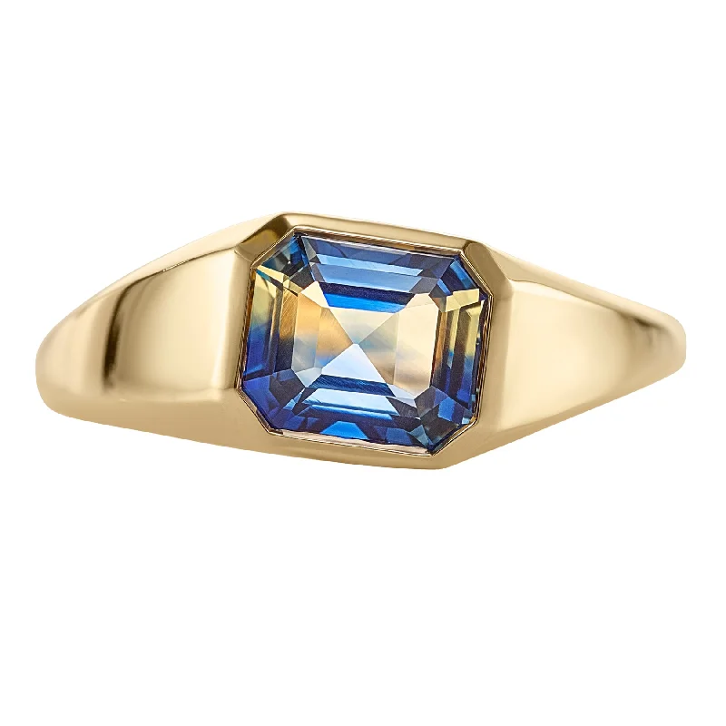 Flash Sale On Stunning Jewelry – Don't Miss Out Chunky Asymmetric Statement Ring with OOAK Emerald Cut Parti Sapphire Flash Sale On Stunning Jewelry – Don't Miss Out Chunky Asymmetric Statement Ring with OOAK Emerald Cut Parti Sapphire