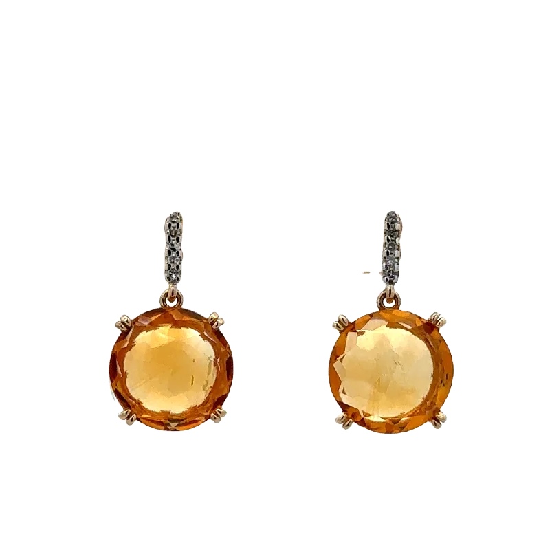 Final Call For Exquisite Jewelry At Reduced Rates Citrine and Diamond Earrings in Yellow Gold Final Call For Exquisite Jewelry At Reduced Rates Citrine and Diamond Earrings in Yellow Gold