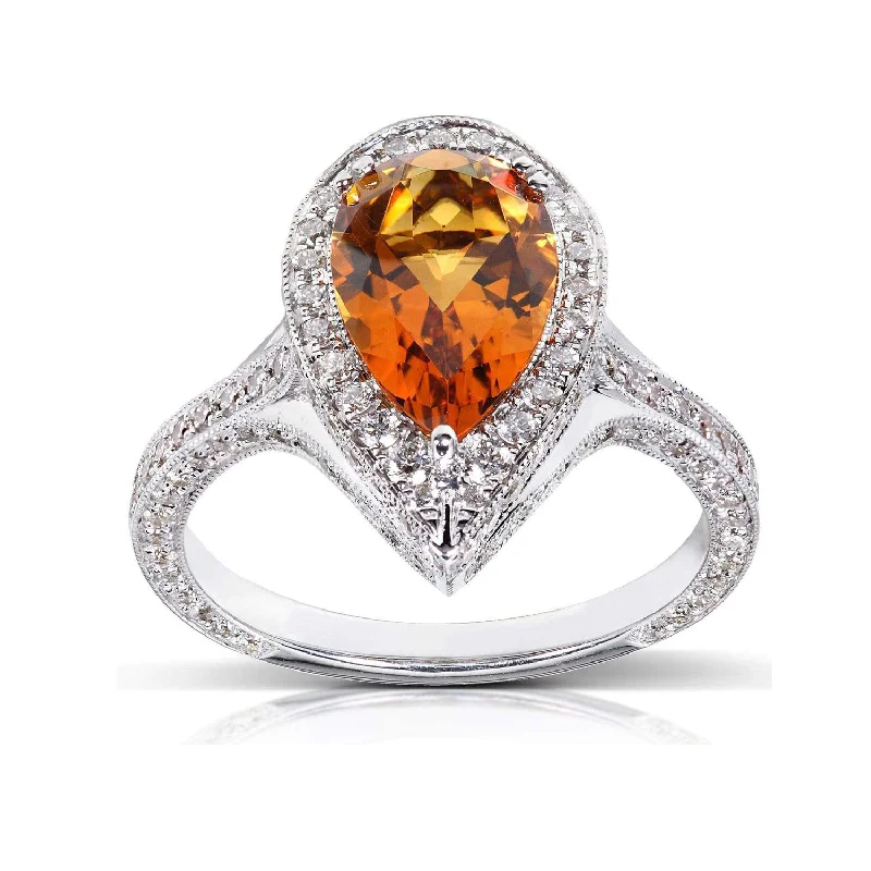 Elegant Jewelry Styles At Budget-Friendly Prices Orange Pear Point Citrine & Diamond Elegant Jewelry Styles At Budget-Friendly Prices Orange Pear Point Citrine & Diamond