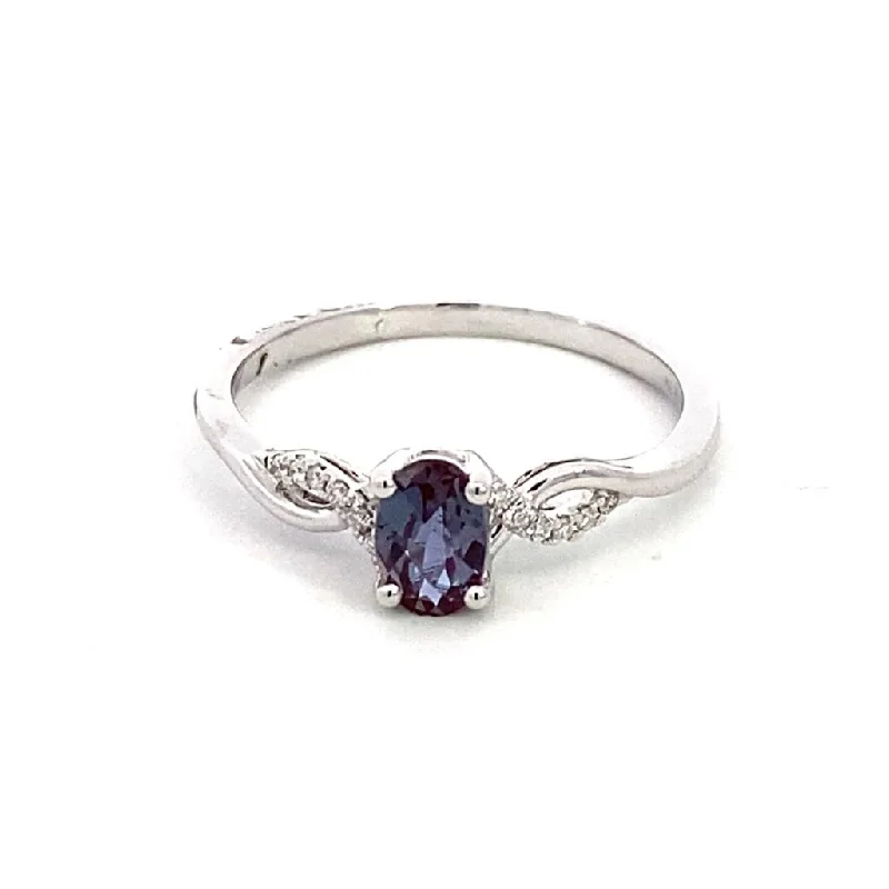 Affordable Glamour – Premium Jewelry For Less 14K White Gold Classic Lab Grown Alexandrite Ring Affordable Glamour – Premium Jewelry For Less 14K White Gold Classic Lab Grown Alexandrite Ring