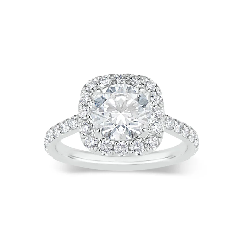 CUSHION HALO DIAMOND ENGAGEMENT RING